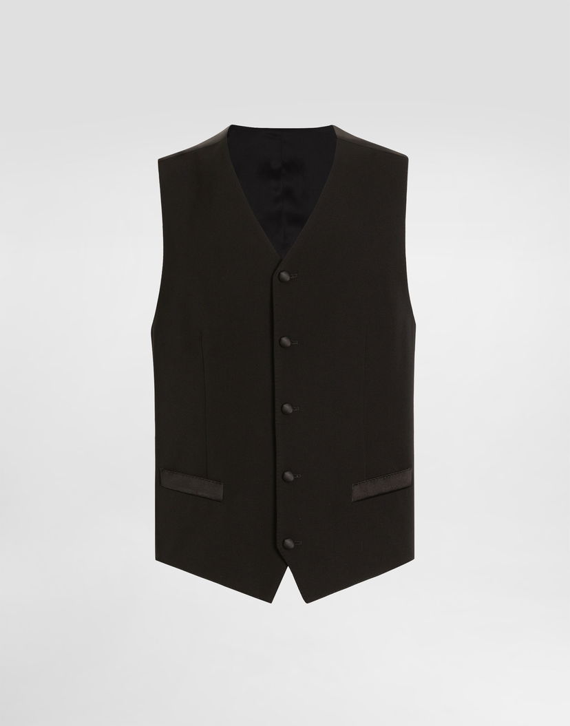 Vesta Dolce & Gabbana Dolce & Gabbana Wool and Silk Vest Čierna | G713MTGJ865N0000