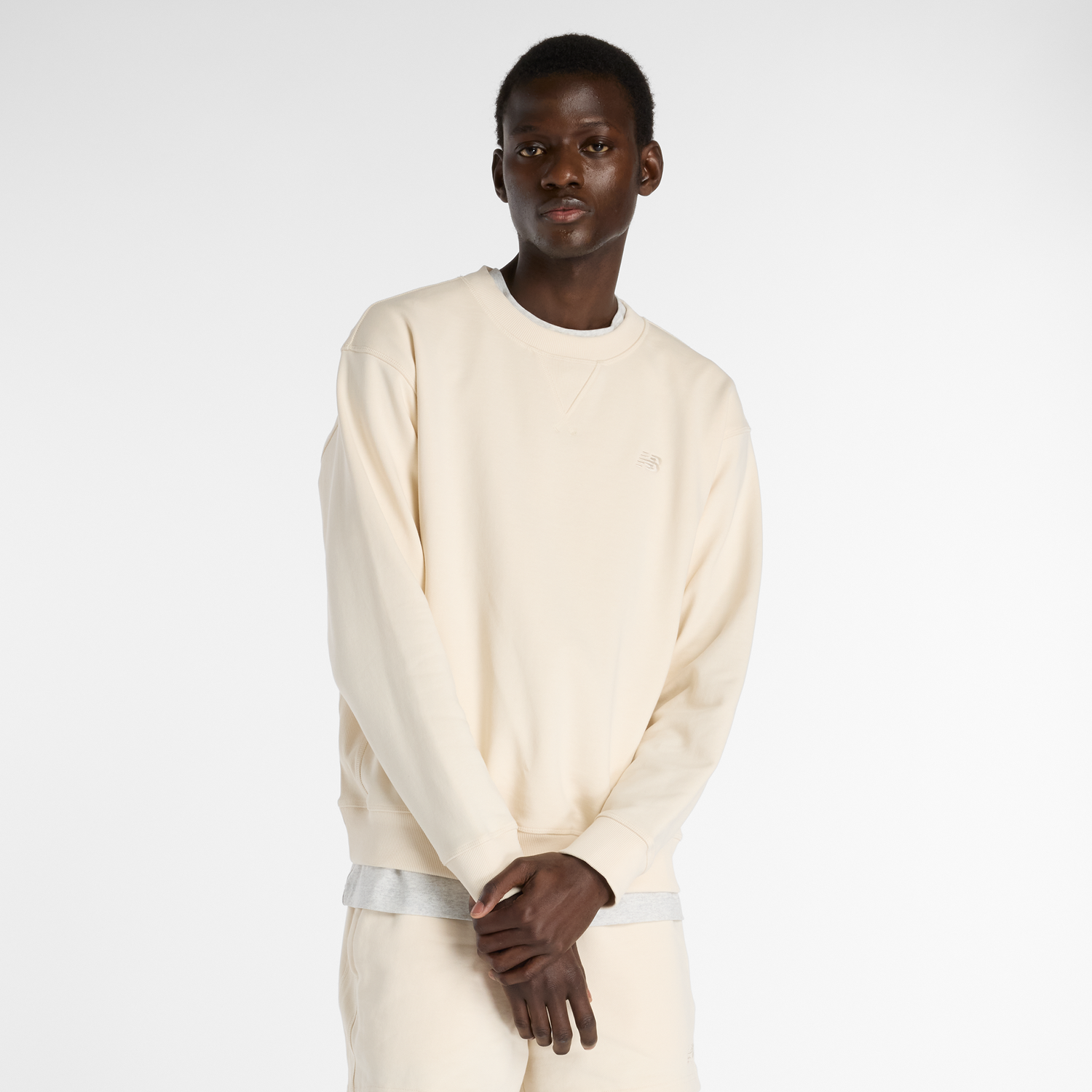 Mikina New Balance Crewneck Sweatshirt Béžová | NBMT41506PEF, 0