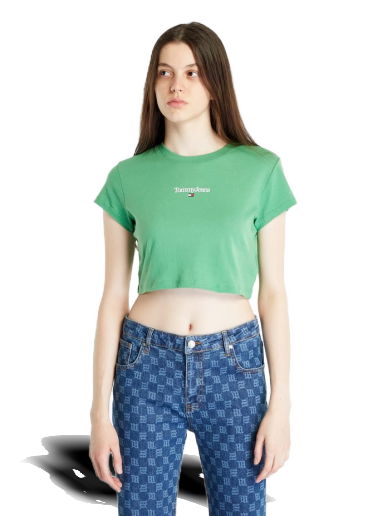 Crop Top Tommy Hilfiger TOMMY JEANS Essential Logo Cropped T-Shirt Zelené | DW0DW15444 LY3