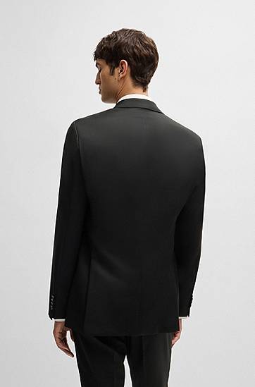 Bunda BOSS BOSS Virgin-Wool Serge Regular-Fit Suit Jacket Čierna | 50469172, 1