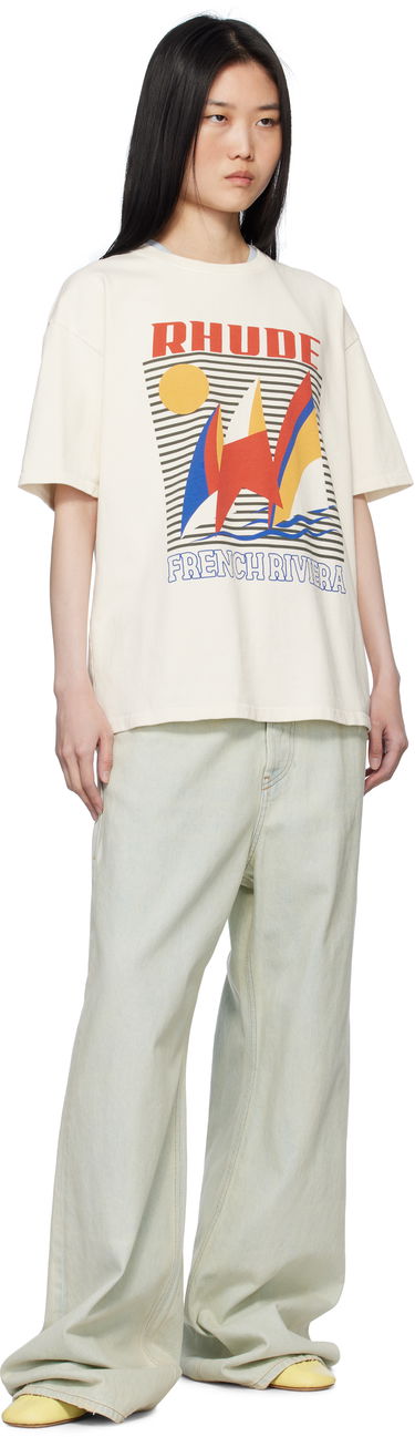 Tričko Rhude Rhude Poster Print T-Shirt Béžová | RHPS25TT10012, 3