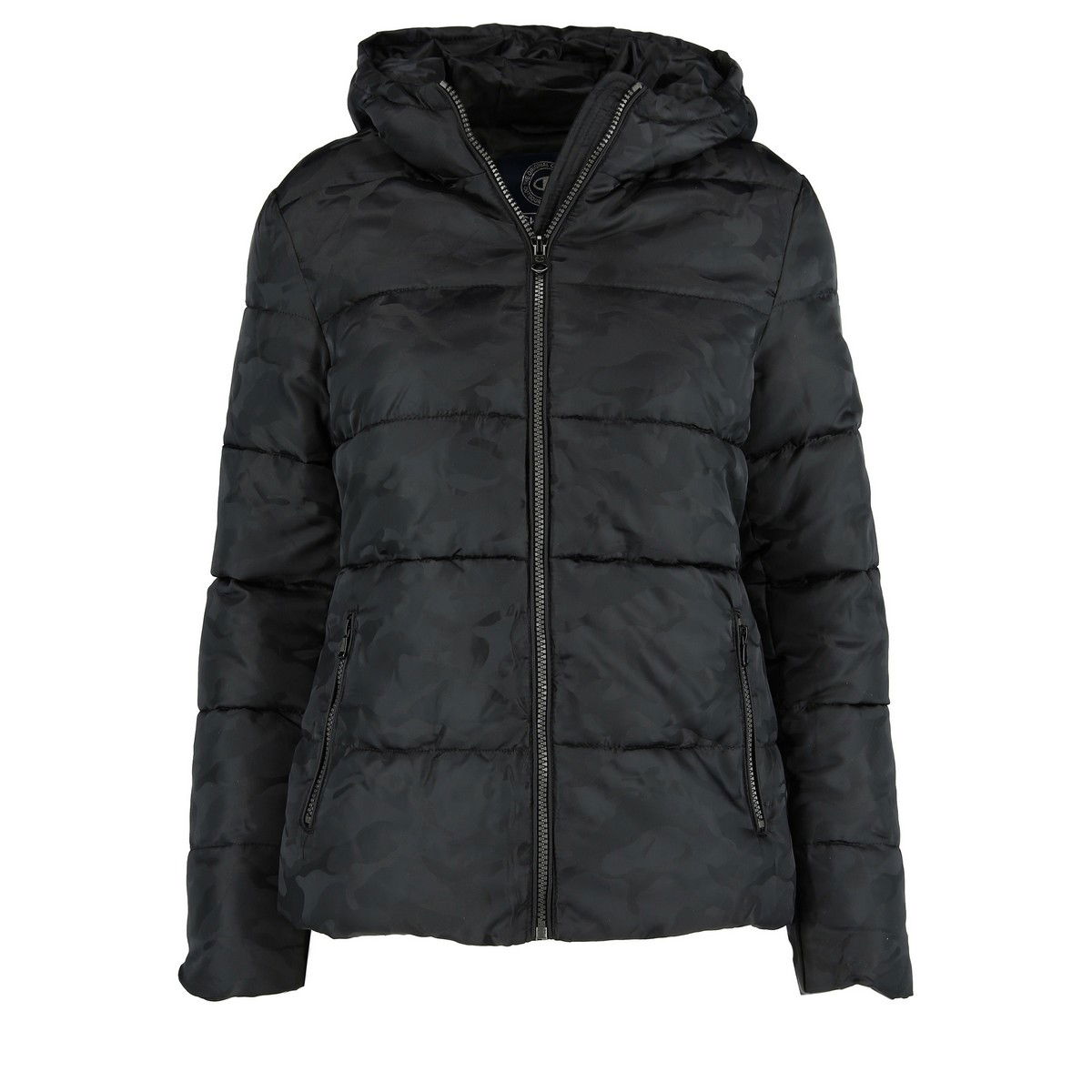 Prešívaná bunda Champion Bony Hooded Camouflage Puffer Jacket Čierna | CHBG183210-2175, 0