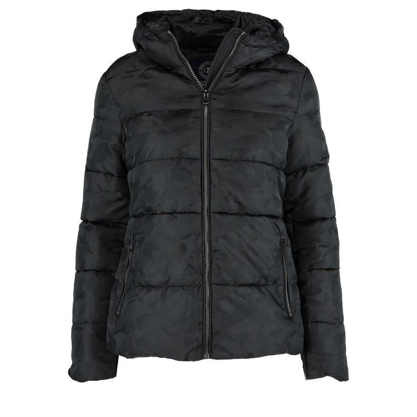 Prešívaná bunda Champion Bony Hooded Camouflage Puffer Jacket Čierna | CHBG183210-2175