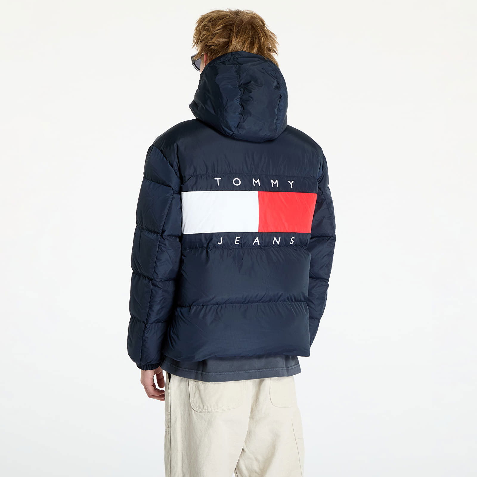 Flag Back Alaska Puffer Jacket Blue