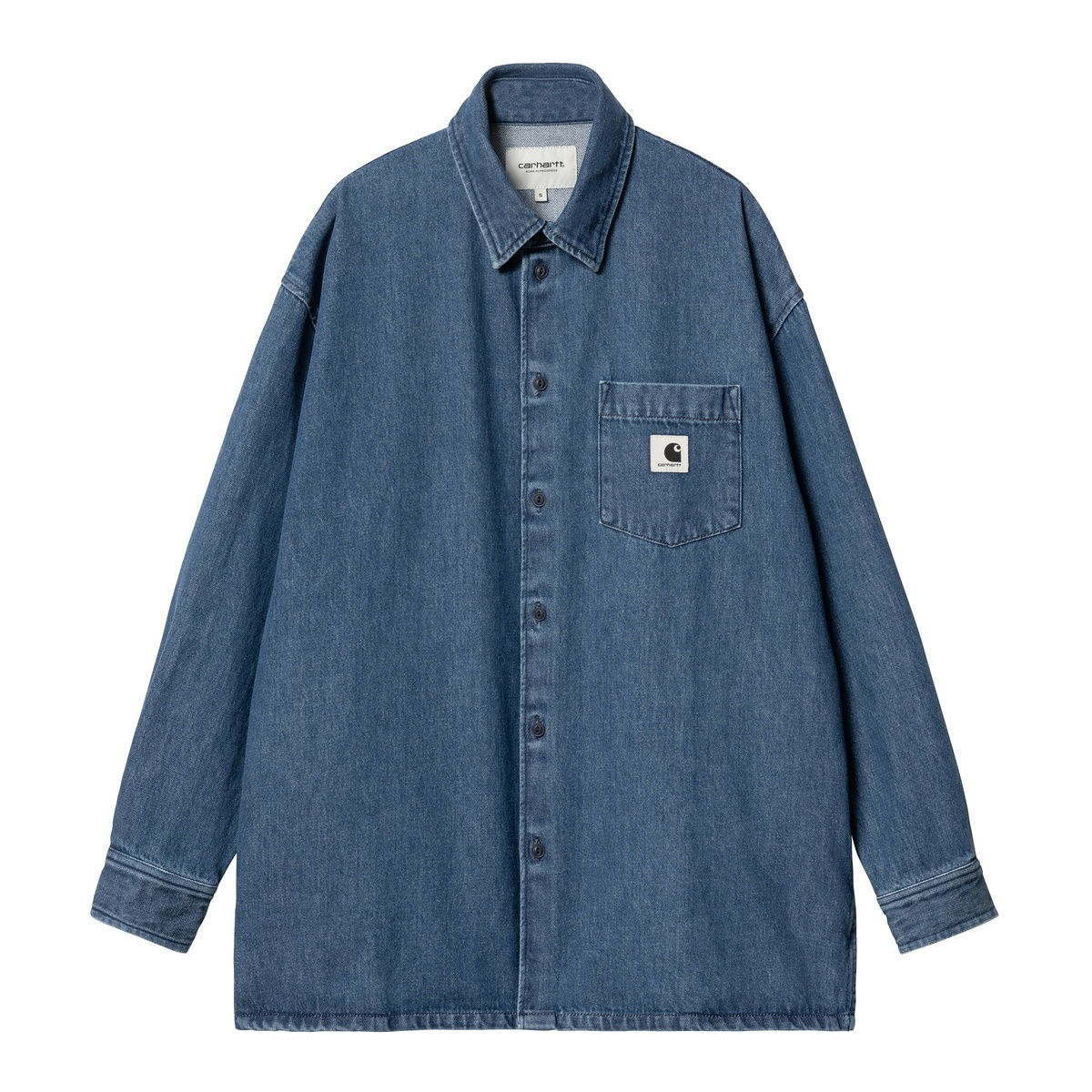 Košeľa Carhartt WIP Stone Washed Denim Shirt Jacket Modrá | I033775_6, 0