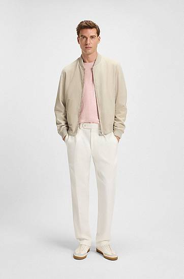 Nohavice BOSS BECKHAM x BOSS Stretch Cotton Trousers Biela | 50549203, 1
