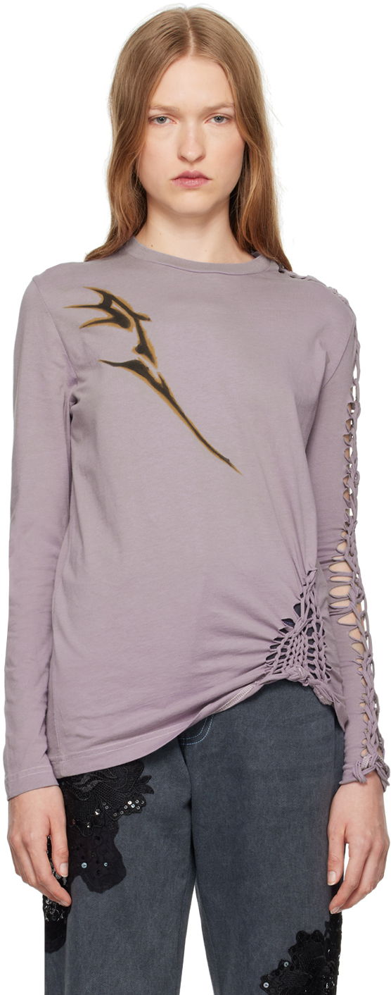 Tričko Collina Strada Collina Strada Tosh Long Sleeve T-Shirt Fialová | XX3377, 0