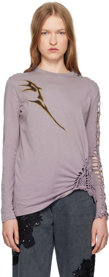 Tričko Collina Strada Collina Strada Tosh Long Sleeve T-Shirt Fialová | XX3377, 0