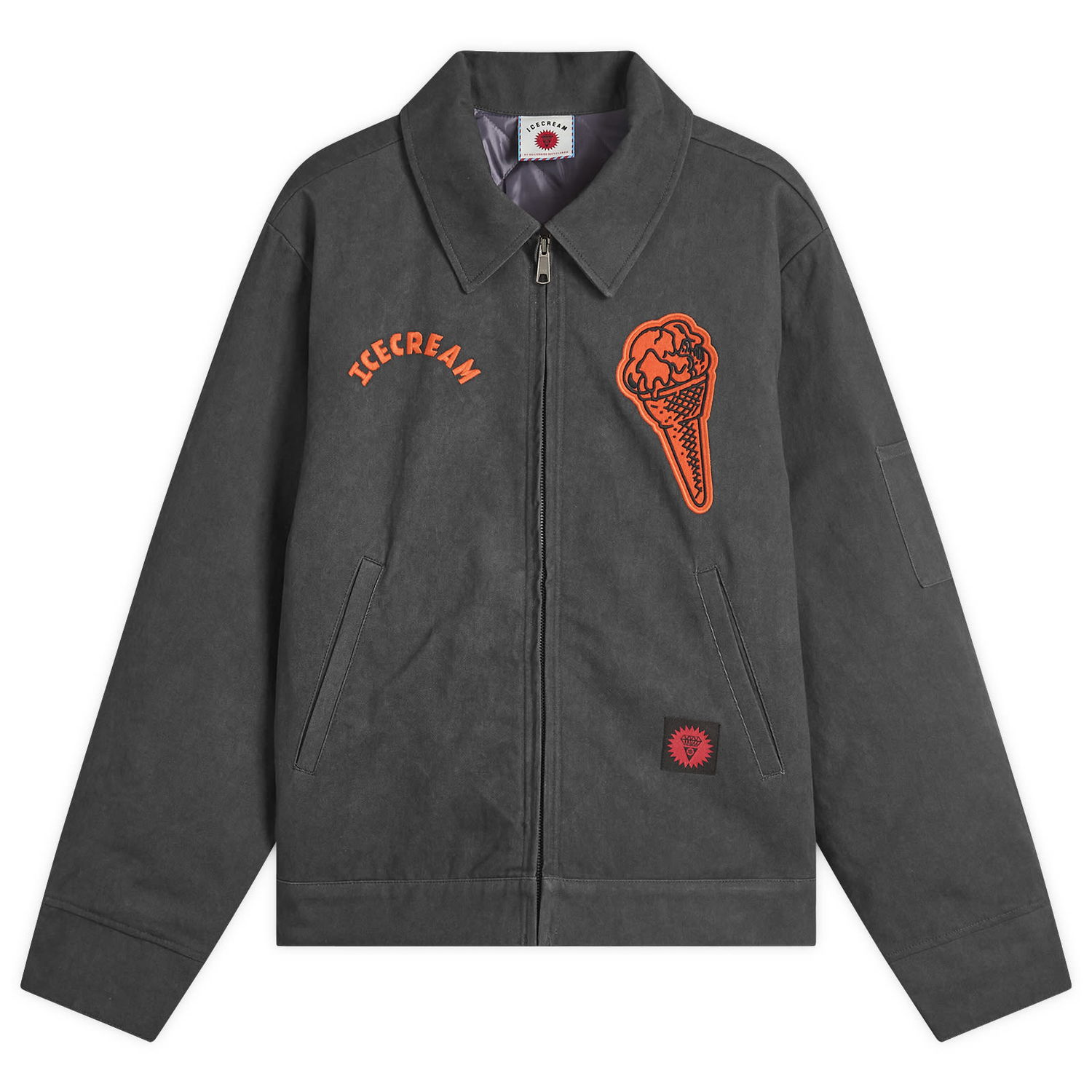 Bunda BBC IceCream ICECREAM Cone Patch Work Jacket, Size Large Šedá | IC25205-BLK, 1
