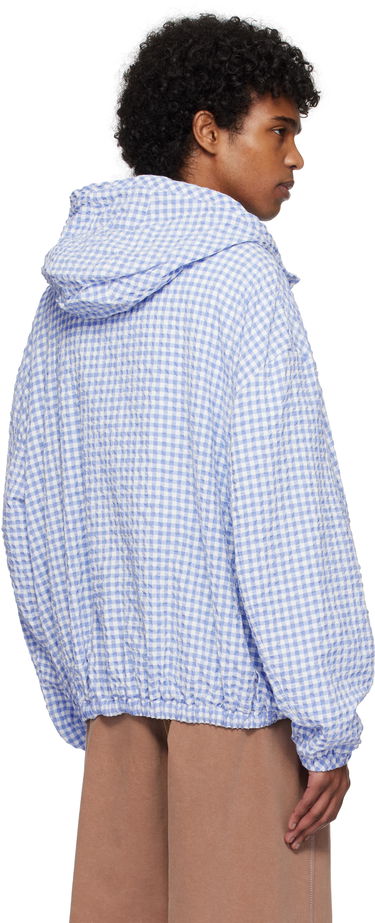 Vetrovka Marni Marni Gingham Seersucker Hooded Jacket Modrá | JUMU0179SU UTN929, 2