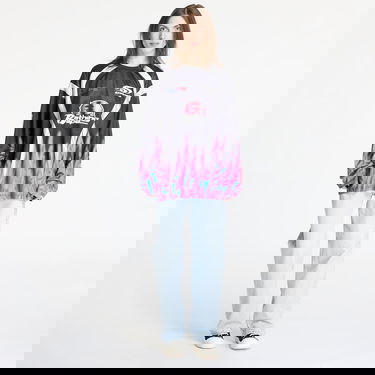 Dres BAPE A BATHING APE Flame Pattern Relaxed Fit Football Jersey Čierna | 001LTL301310MBLK, 3