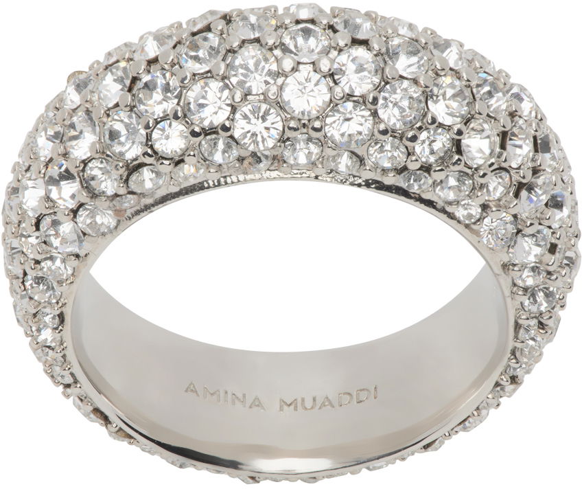Amina Muaddi Cameron Crystal Ring