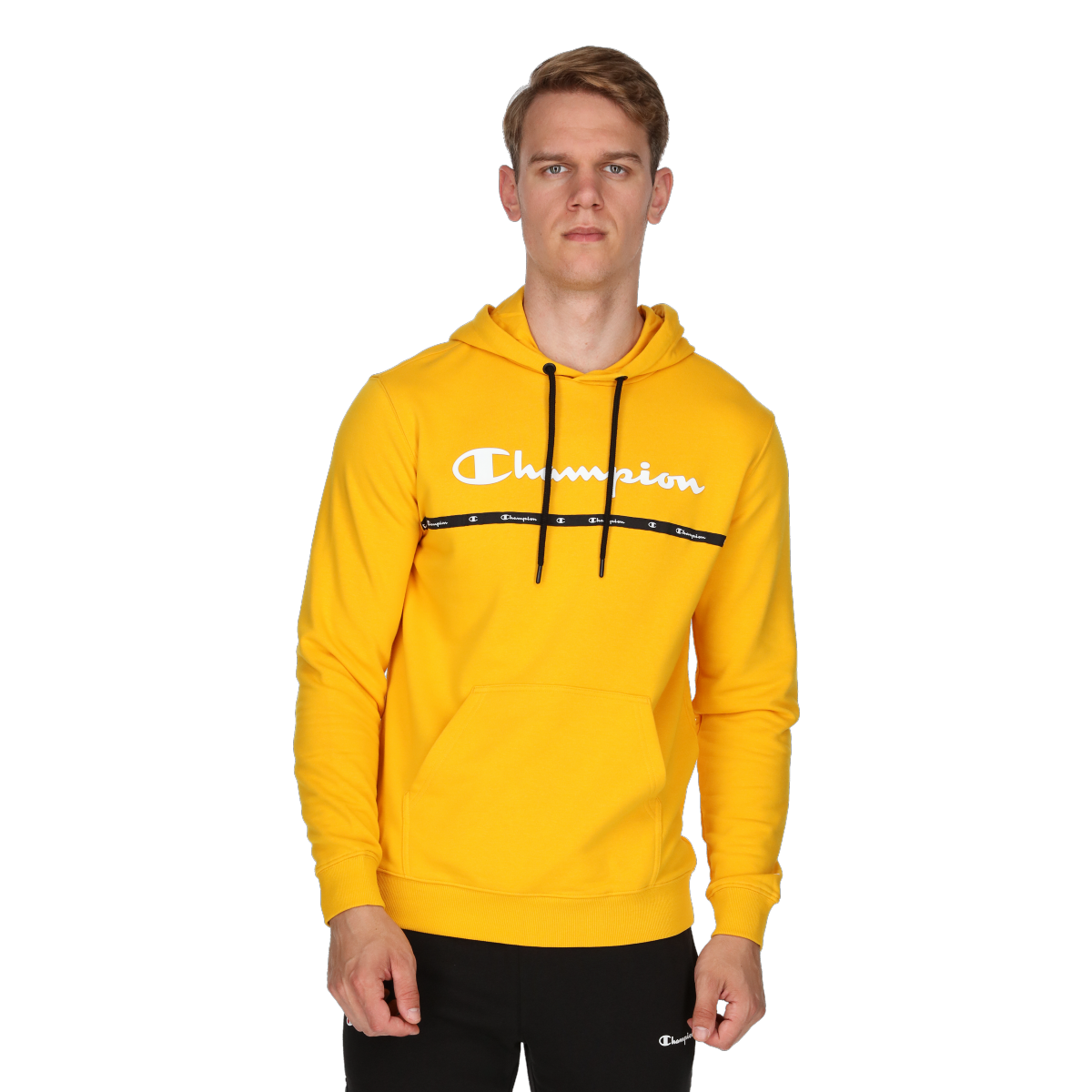 Mikina Champion COLOR BLOCK Hooded Sweatshirt with Front Band Žltá | 219953-YS001, 0
