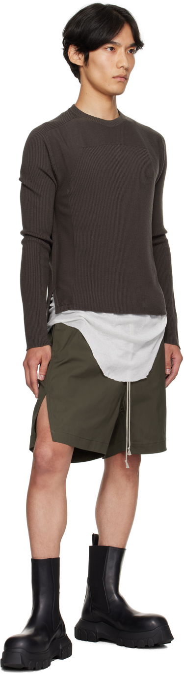 Sveter Rick Owens Rick Owens Concordians Ribbed Geo Sweater Hnedá | RU02E1639 RIBM, 3