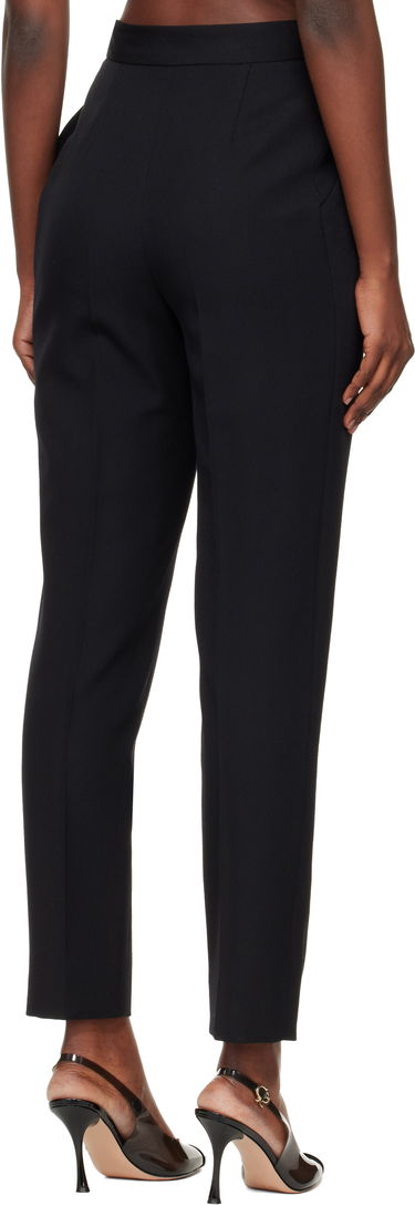 Nohavice Balmain High-Waisted Grain de Poudre Trousers Čierna | FF1PN190WC09, 2