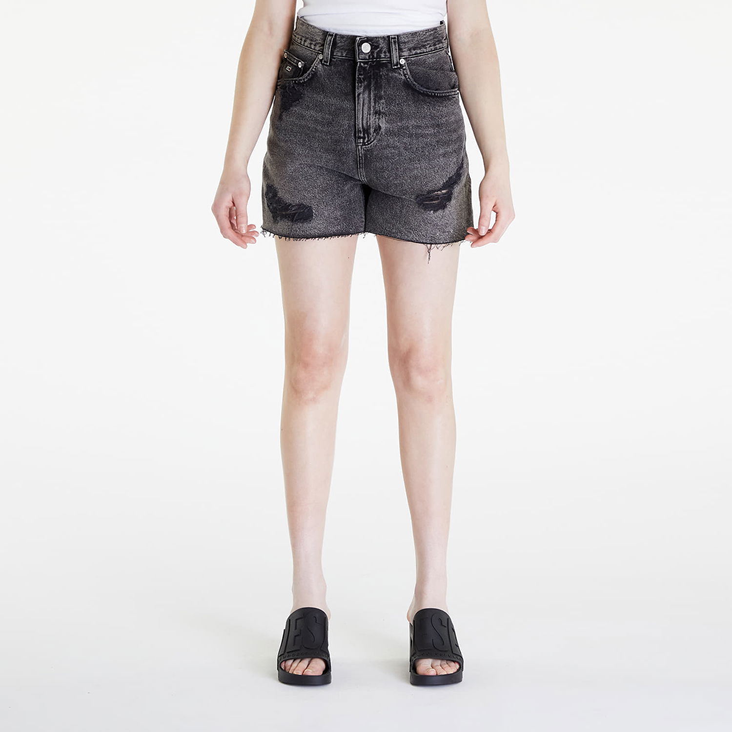 Šortky Tommy Hilfiger Mom Uh Short Denim Čierna | DW0DW17652 1BZ, 0