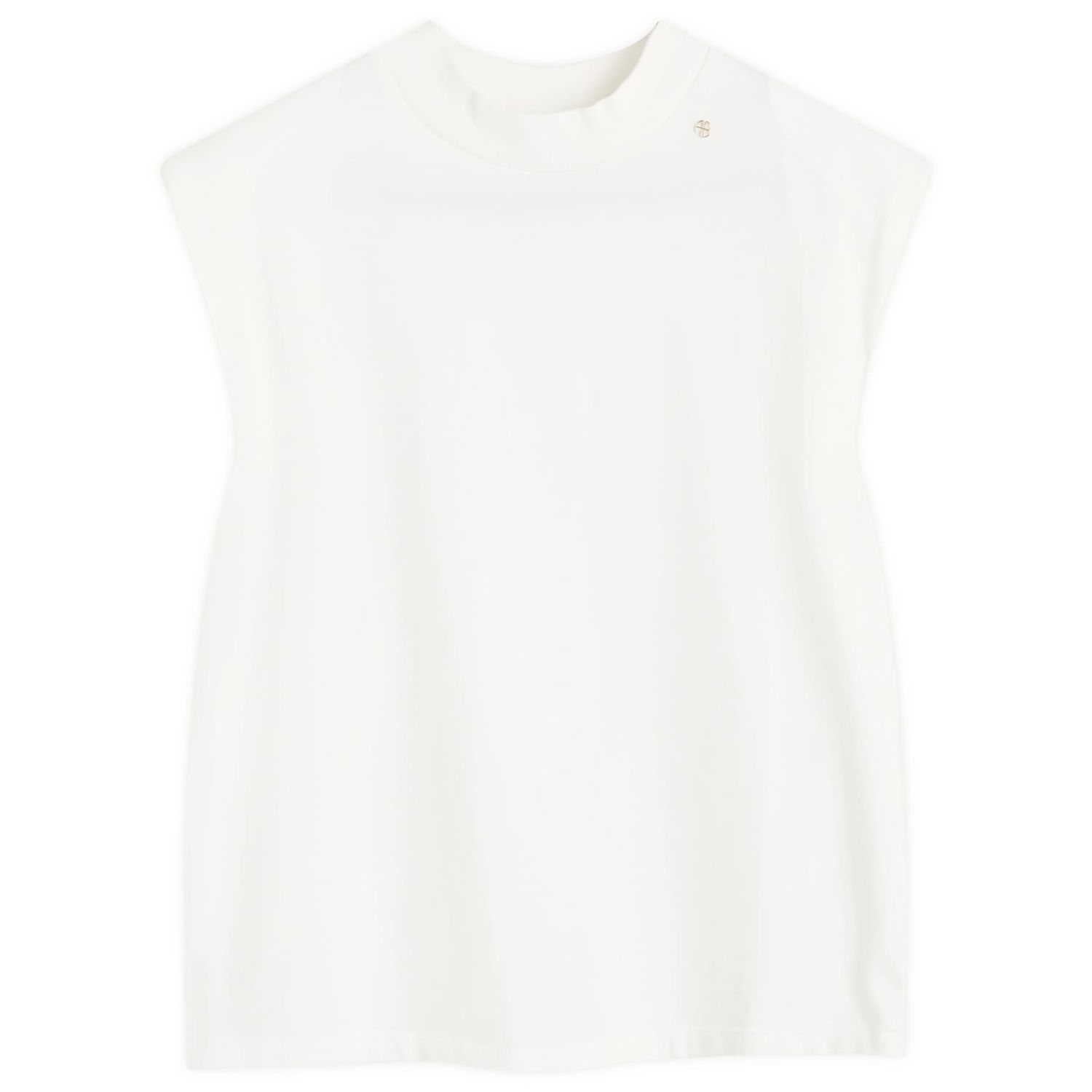 Tielko Anine Bing Sleeveless Mock Neck T-Shirt Biela | A-08-10035-IVY1, 1