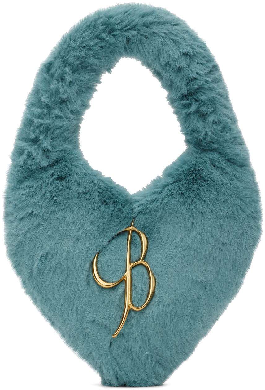 Kabelka Blumarine Blumarine Faux-Fur Heart Shaped Handbag Tyrkysová | P322W141A, 0