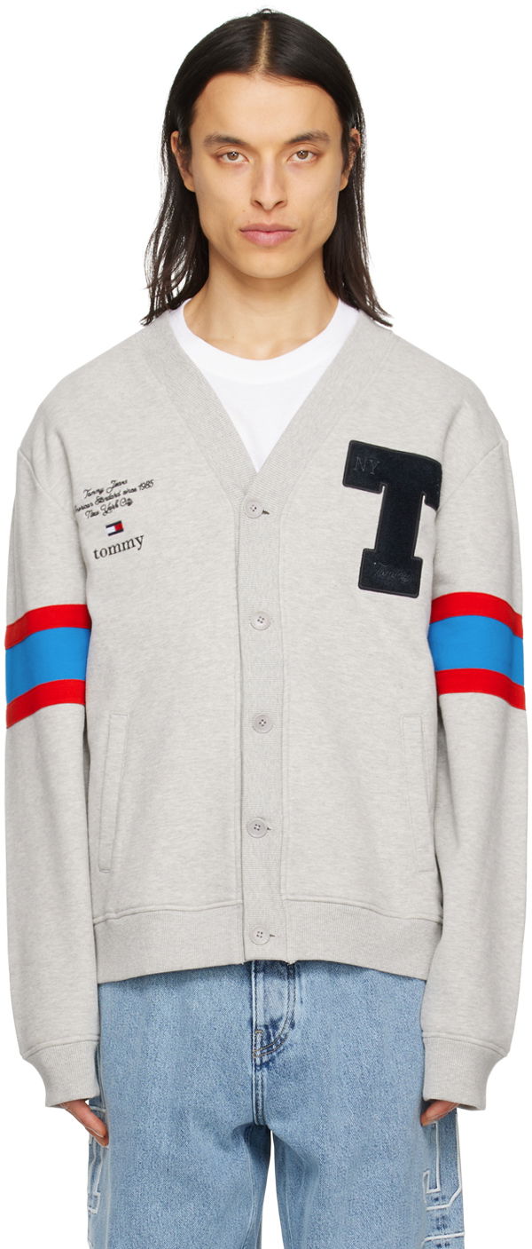 Sveter Tommy Hilfiger Embroidered Varsity Šedá | DM0DM16297, 0