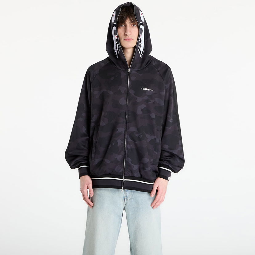 Mikina BAPE Color Camo Shark Relaxed Fit Hoodie Track Jacket Čierna | 001ZPL801312MBLK