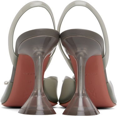 Tenisky a topánky Amina Muaddi Slingback Heels With Crystal Embellishment Zelené | BEGUM GLASS SLING PVC, 1