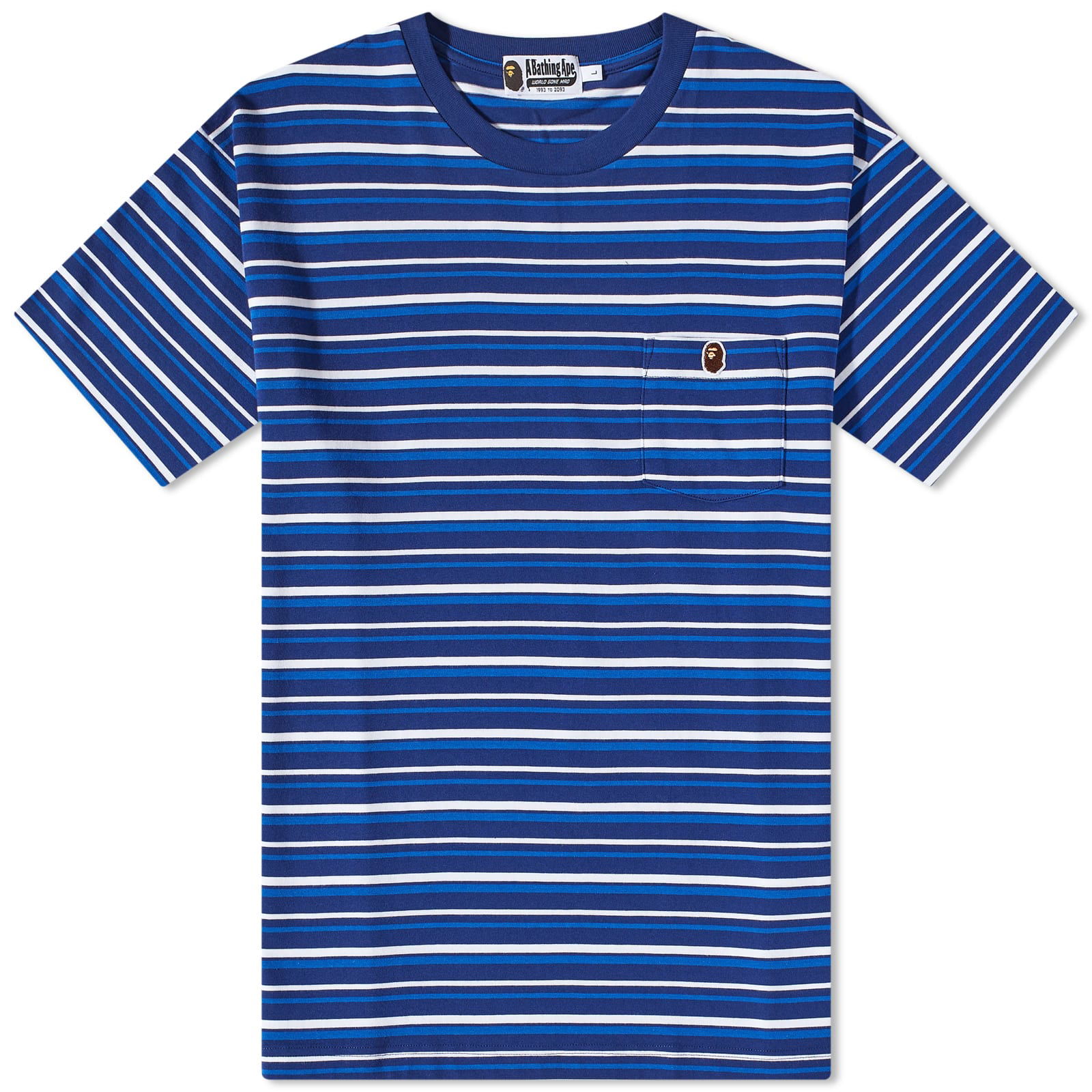 Striped One Point T-Shirt Blue