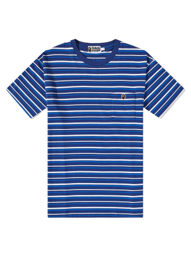 Tričko BAPE Striped One Point T-Shirt Blue Modrá | 001CSJ301002M-BLU