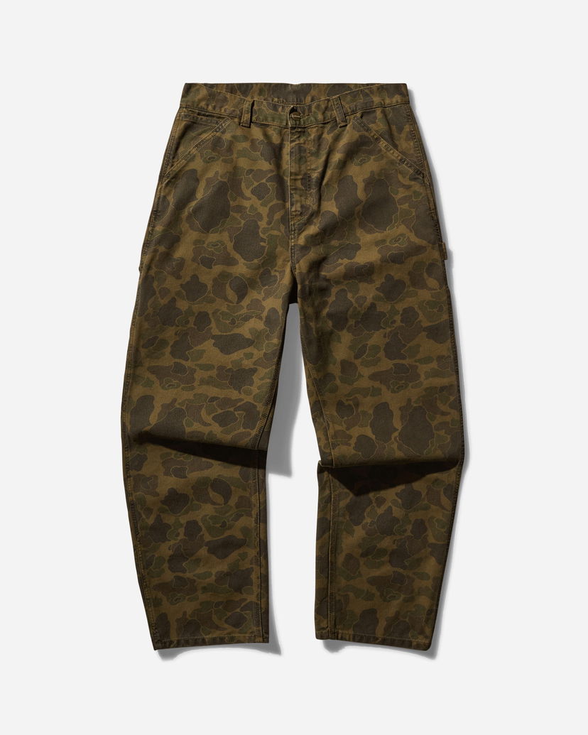 Nohavice Carhartt WIP Duck Single Knee Pants Camo Duck Green / Office Green Hnedá | I033896 2MQGD