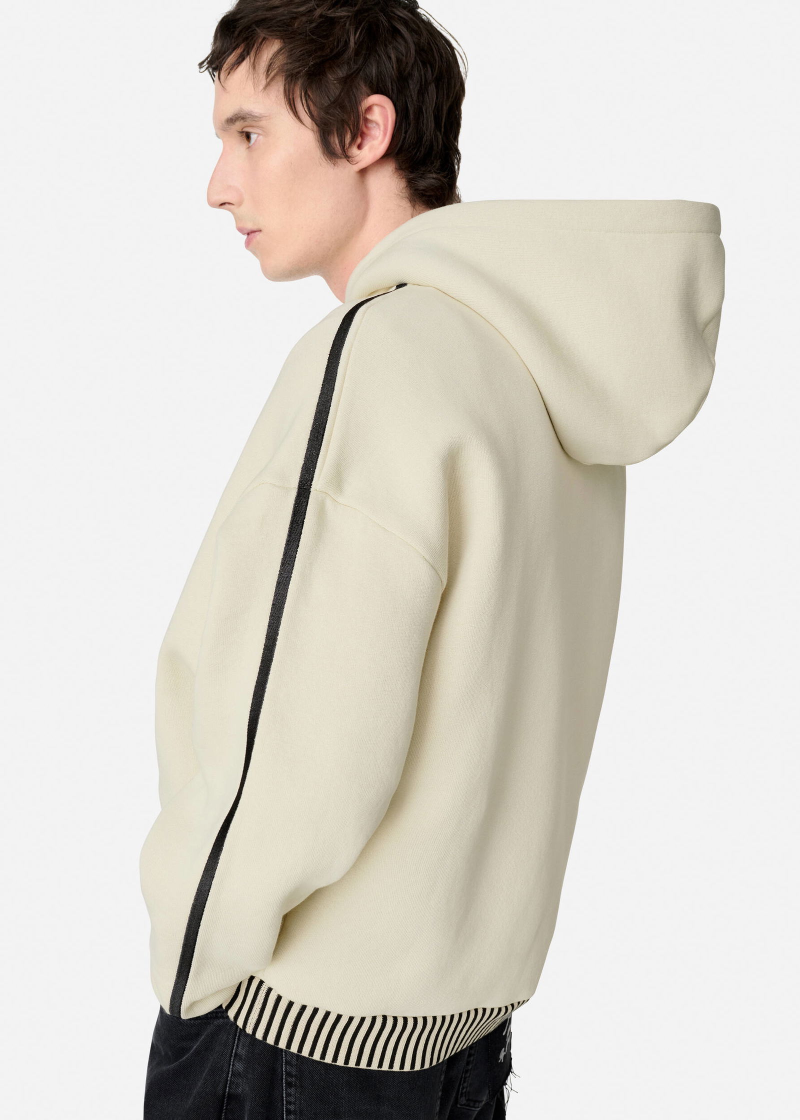 Relaxed-Fit Hoodie with Striped Trim