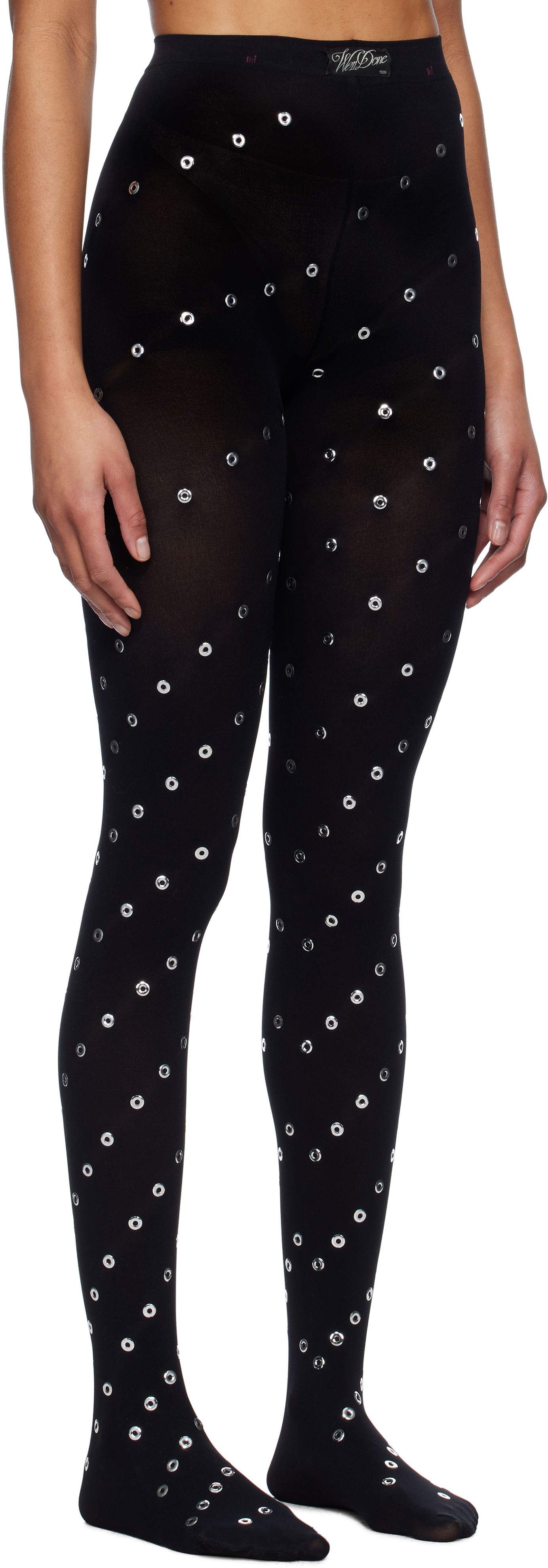 Ponožky We11done We11done Eyelet Tights Čierna | WD-LE0-25-285-W-BK, 1