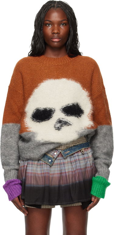 Sveter ERL Mohair Skull Sweater Hnedá | ERL09N004, 0
