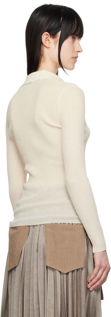 Sveter Moncler Moncler Long Sleeve Knit Polo Béžová | K10939A00005M1732, 2