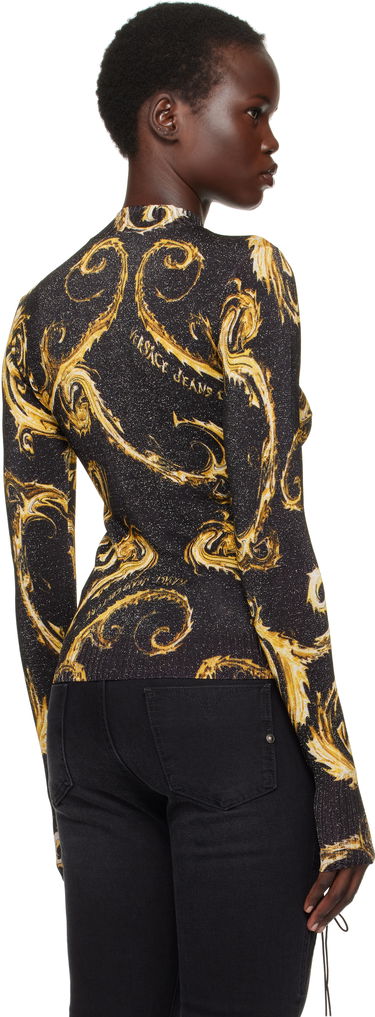 Sveter Versace Black & Gold Knit Lurex Sweater Čierna | E77HAFM24_ECMN80, 2