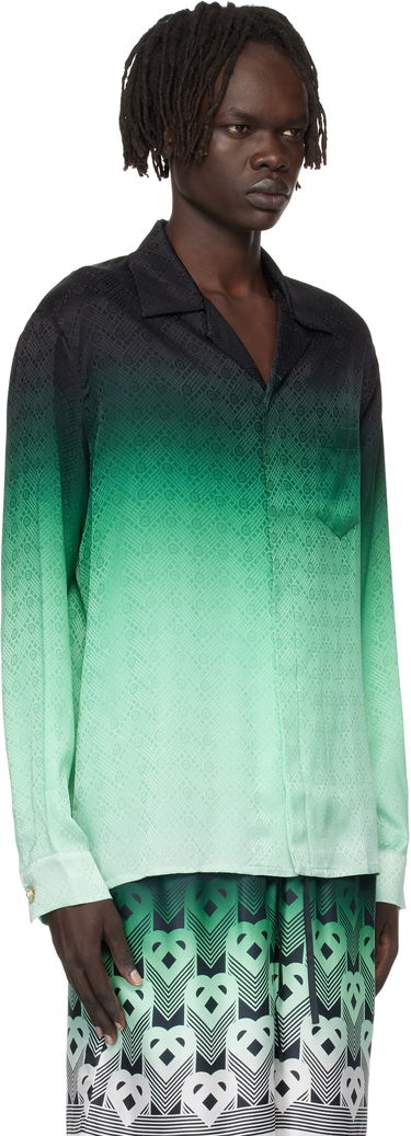 Košeľa Casablanca Casablanca Ping Pong Silk Long Sleeve Shirt Zelené | U-MPF25-SH-006-03, 1