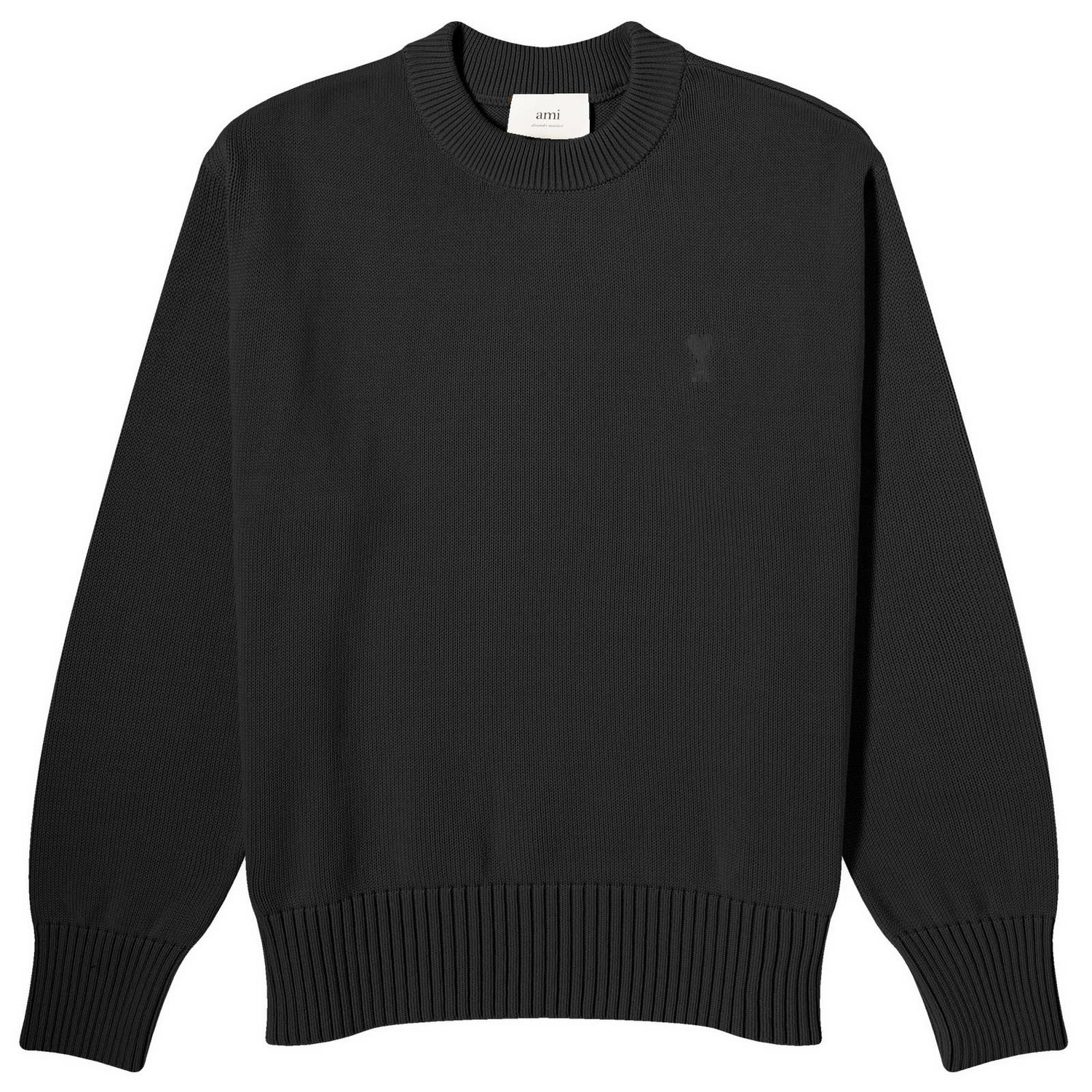 Sveter AMI Men's Tonal Heart Čierna | UKS028-016-001, 0