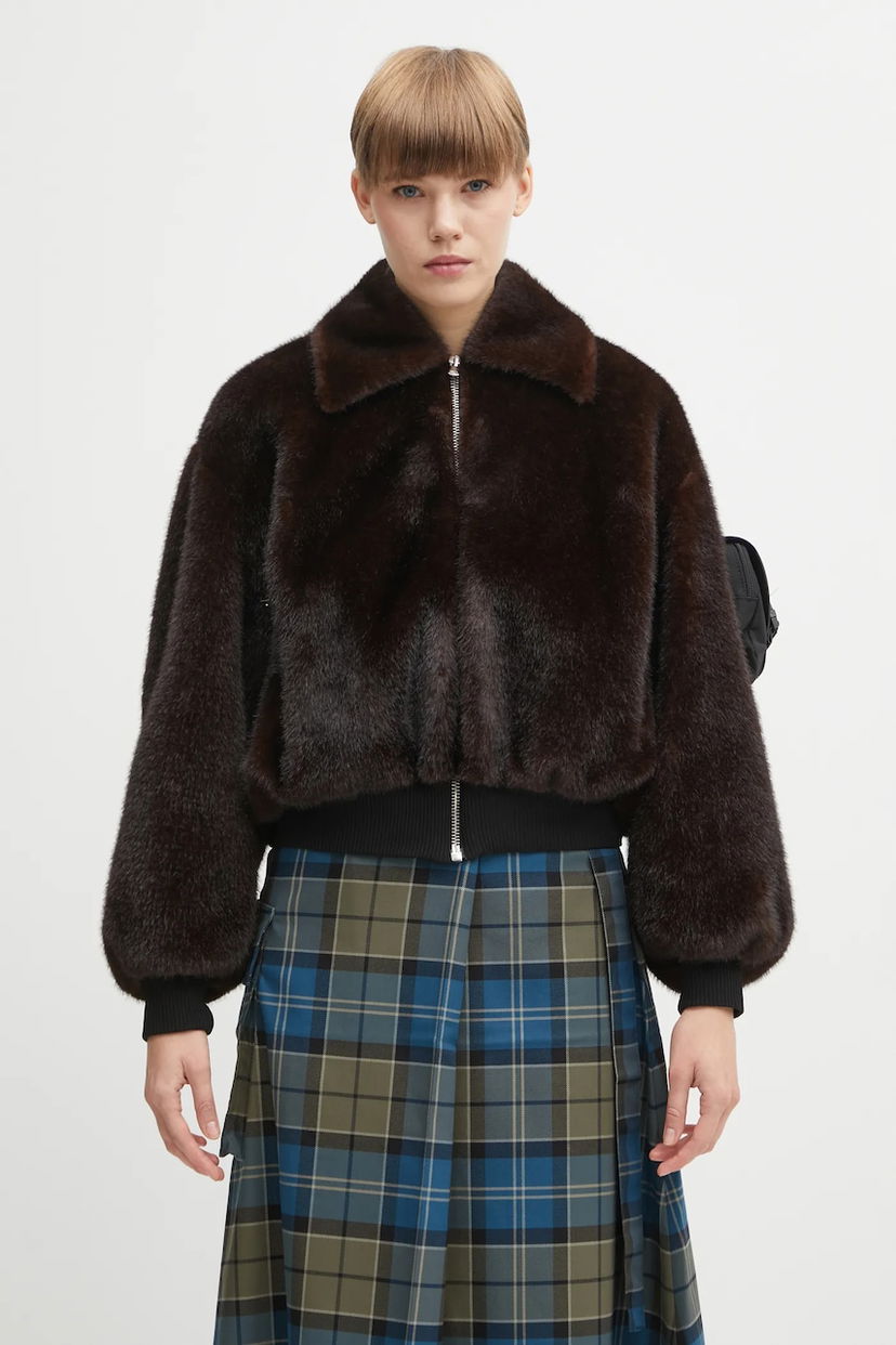 Bomber bunda Coperni Faux Fur Bomber Jacket Hnedá | COPBL33F9015