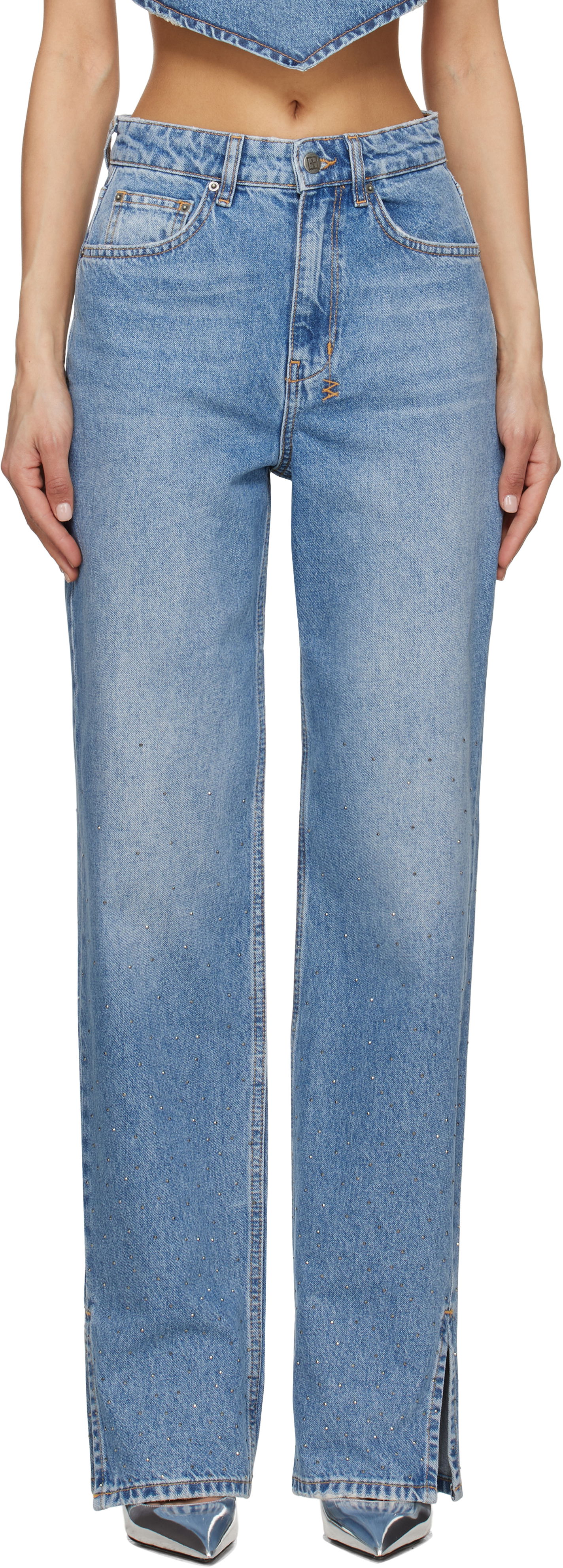 Džínsy Ksubi Ksubi Playback Krystal Komet Wide-Leg Jeans Modrá | WSP25DJ003, 0