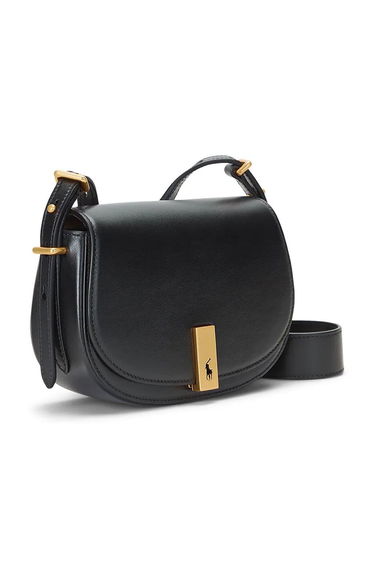 Taška cez rameno Polo by Ralph Lauren Leather Crossbody Bag Čierna | 428891391, 2