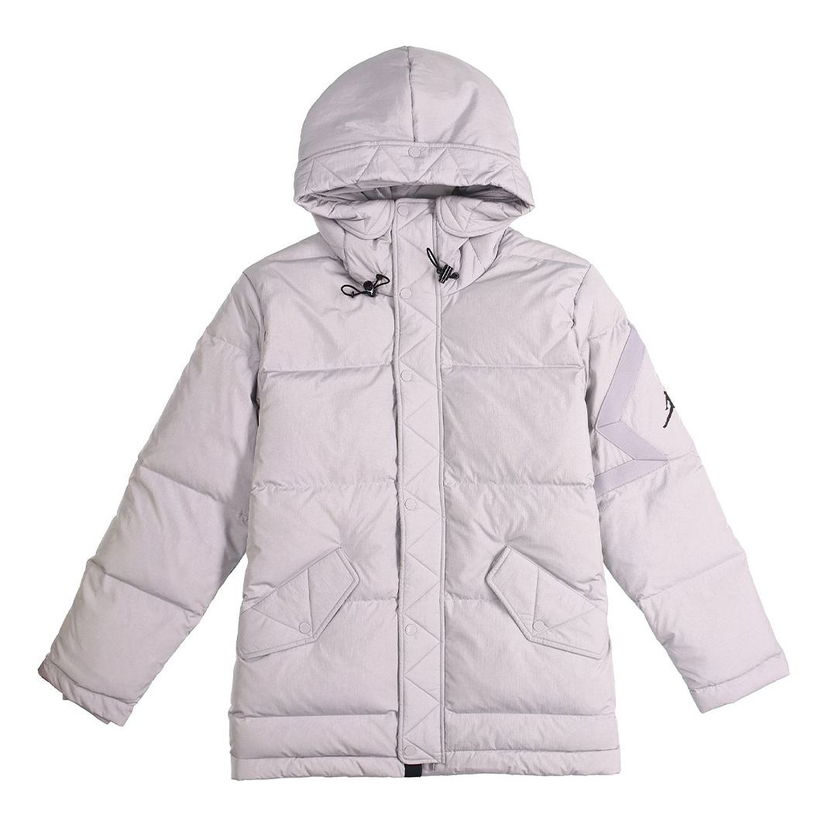 Prešívaná bunda Jordan Jordan Wings Outdoor Mid-Length Hooded Down Jacket Šedá | BQ4171-059
