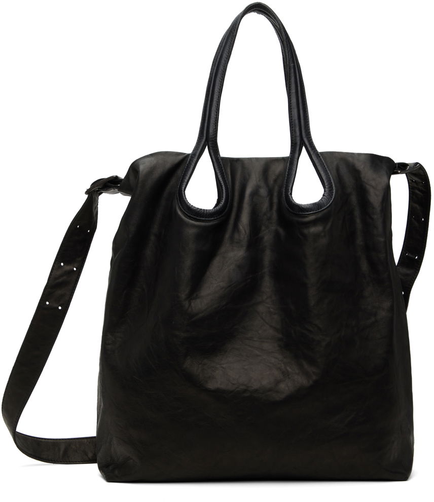 Tote bag Yohji Yamamoto YOHJI YAMAMOTO Leather Shoulder Tote Čierna | HO-I01-762, 0