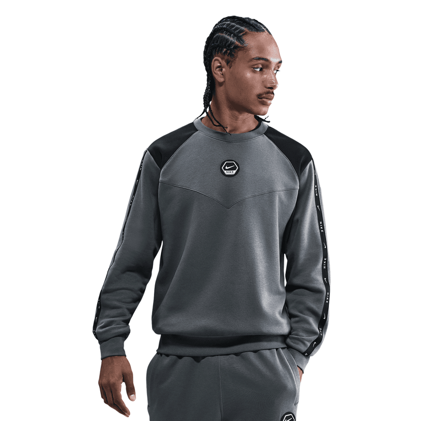 Mikina Nike Sportswear Crewneck Fleece Sweatshirt with Taped Sleeves Šedá | IH4286-068