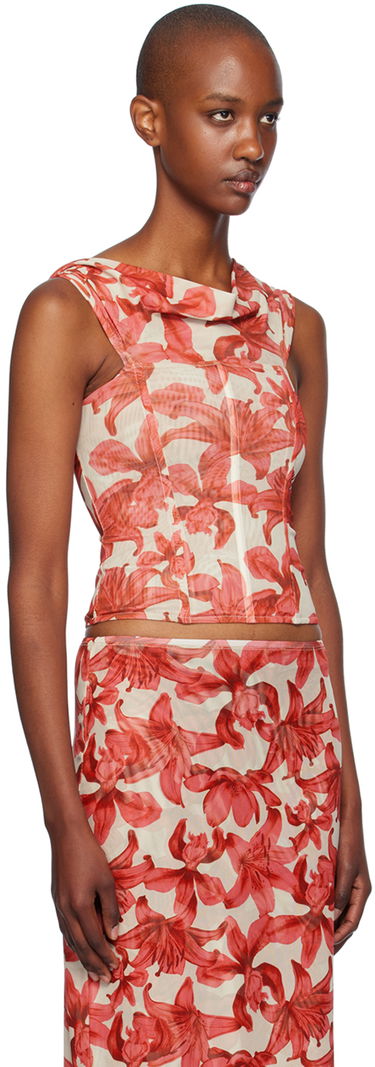 Tielko Miaou Miaou Magda Floral Corset Top Červená | 7090PM1OAL, 1