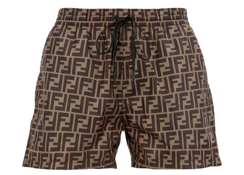 Plavky FENDI FF Motif Swim Shorts Hnedá | FXB077A79F