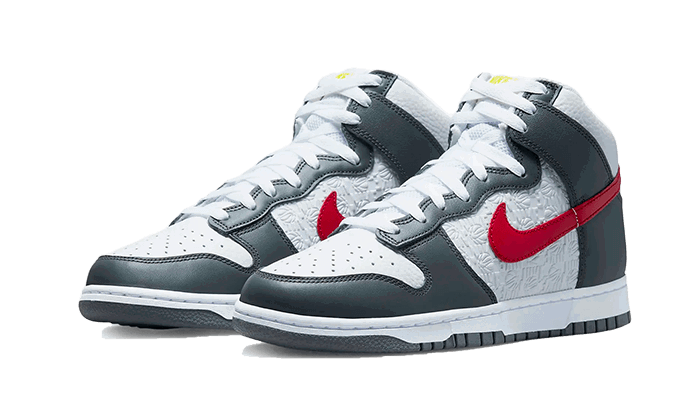 Dunk High "Embossed Basketball Grey Red"