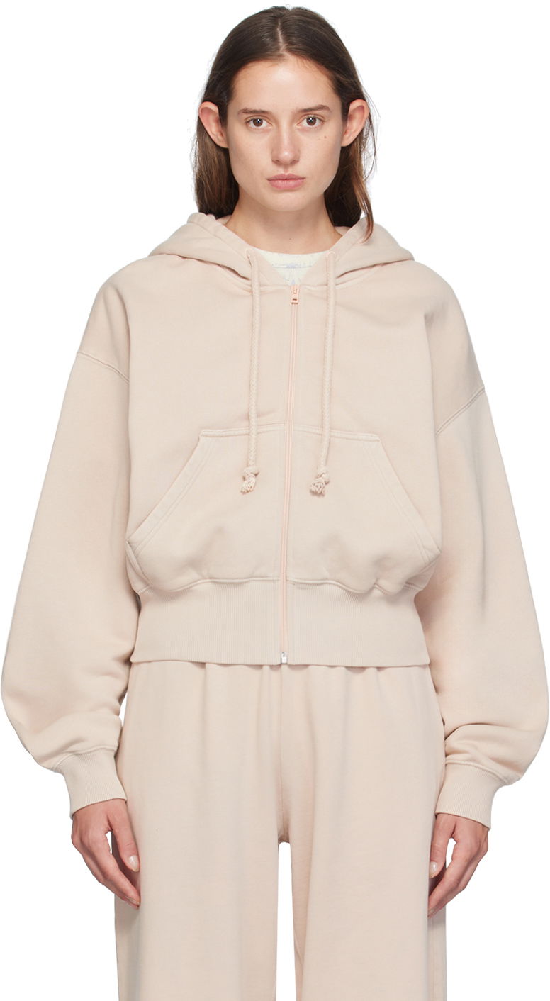 Beige Zip Hoodie