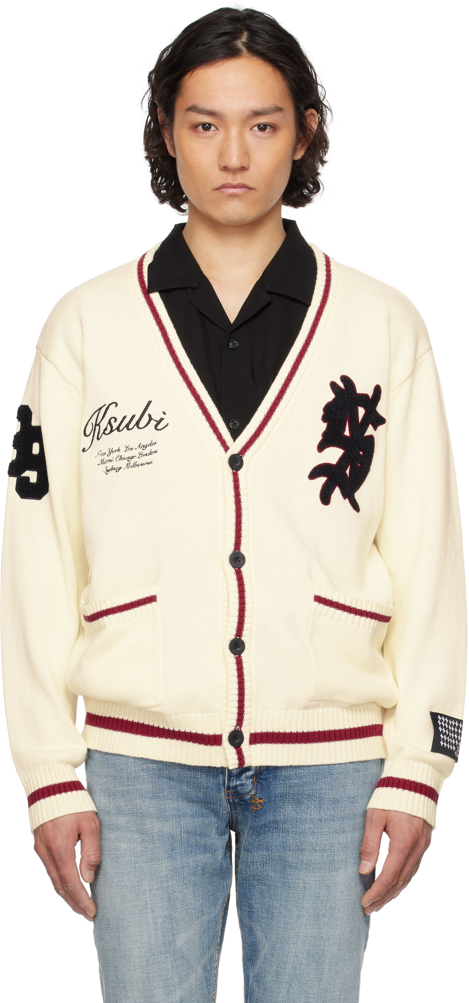 Sveter Ksubi Ksubi Playoff Knit Cardigan Biela | MSP25KW003, 0