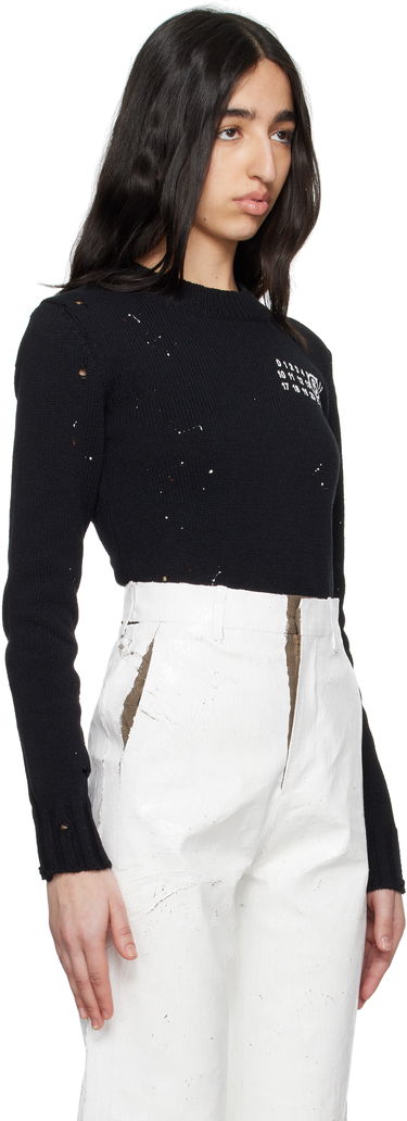 Sveter Maison Margiela MM6 Maison Margiela Paint Residue Knit Sweater Čierna | S62HL0034 M13123, 1