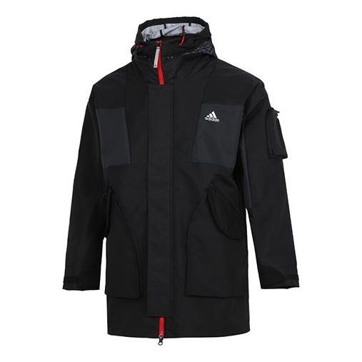 Parka adidas Originals Multiple Pockets Sports Fleece Lined Hooded Jacket Čierna | HC0275, 0
