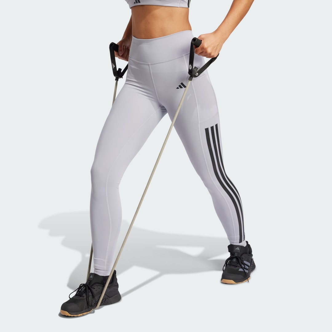 Legíny adidas Performance Optime 3-Stripes Full-Length Leggings Fialová | JN4978, 0