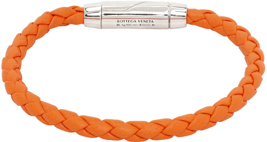 Náramok Bottega Veneta Braided Leather Bracelet Oranžová | 775231V507C, 0